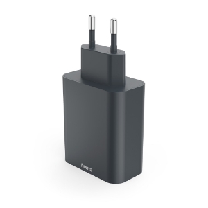 Hama 86444 Schnellladegerät, 1x USB-C, 1x USB-A, PD, 45 W Anthrazit