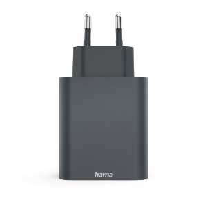 Hama 86445 Schnellladegerät, 2x USB-C, 1x USB-A, PD, 65 W, Anthrazit