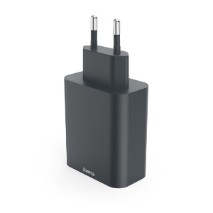 Hama 86445 Schnellladegerät, 2x USB-C, 1x USB-A, PD, 65 W, Anthrazit