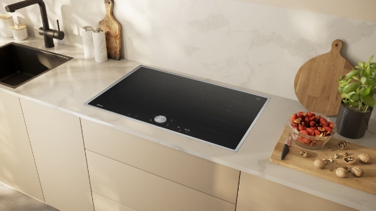 Neff T68STV4L0 N90 Autarkes Induktionskochfeld Glaskeramik, 80 cm breit,Edelstahrahmen