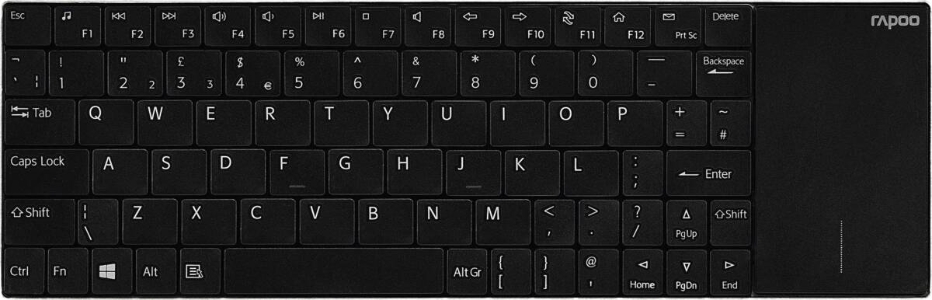 Rapoo Kabellose Touch-Tastatur "E2710", Schwarz 