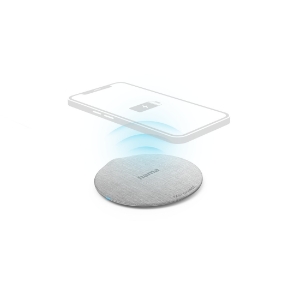 Hama 201679 Wireless Charger "QI-FC10 Metal", 10 W, kabelloses Smartphone-Ladepad, Weiß