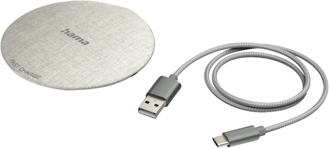 Hama 201679 Wireless Charger "QI-FC10 Metal", 10 W, kabelloses Smartphone-Ladepad, Weiß