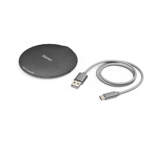 Hama 201680 Wireless Charger "QI-FC10 Metal", 10 W, kabelloses  Smartphone-Ladepad, Schwarz