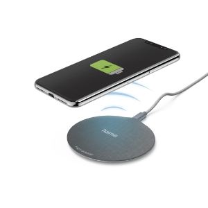 Hama 201680 Wireless Charger "QI-FC10 Metal", 10 W, kabelloses  Smartphone-Ladepad, Schwarz