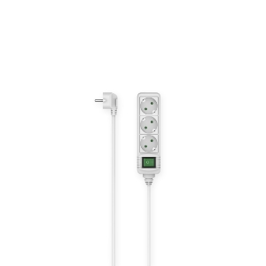 Hama 223001 Steckdosenleiste, 3-fach, Schalter, 1,4 m, Weiß 