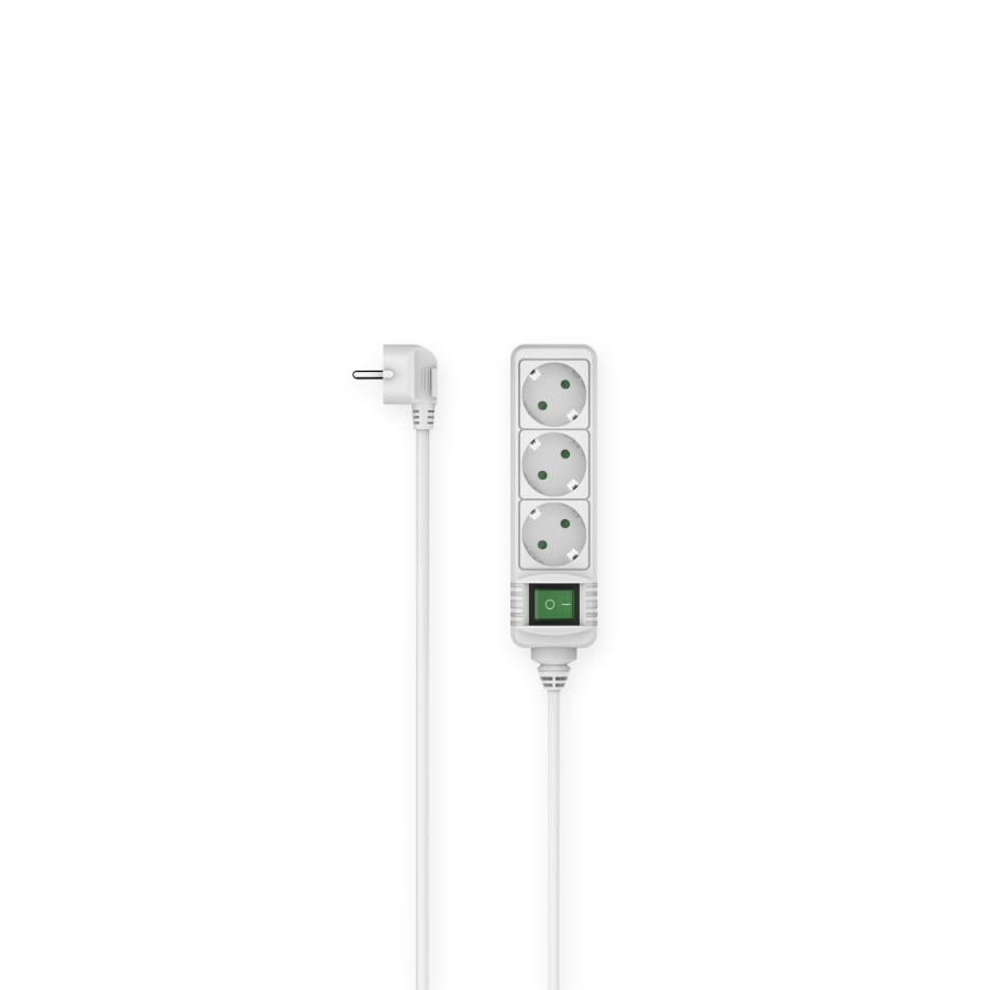 Hama 223001 Steckdosenleiste, 3-fach, Schalter, 1,4 m, Weiß 