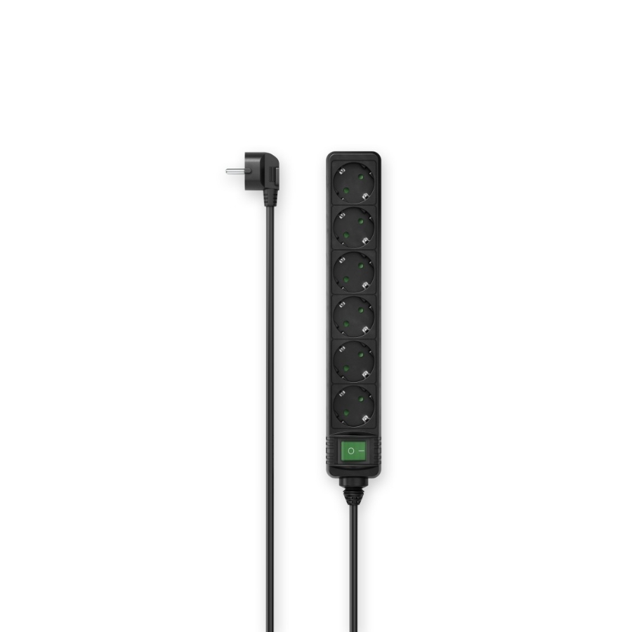 Hama 223010 Steckdosenleiste, 6-fach, Schalter, 1,4 m, Schwarz 
