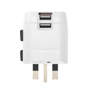 Hama 223474 Weltreiseadapter Set "World Travel Pro Light  USB", 3-polig, 2x USB Reisestecker