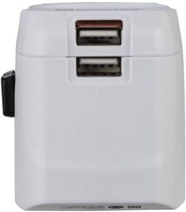Hama 223474 Weltreiseadapter Set "World Travel Pro Light  USB", 3-polig, 2x USB Reisestecker