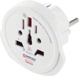 Hama 223474 Weltreiseadapter Set "World Travel Pro Light  USB", 3-polig, 2x USB Reisestecker