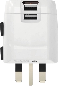 Hama 223474 Weltreiseadapter Set "World Travel Pro Light  USB", 3-polig, 2x USB Reisestecker