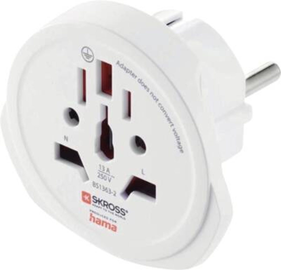Hama 223474 Weltreiseadapter Set "World Travel Pro Light  USB", 3-polig, 2x USB Reisestecker