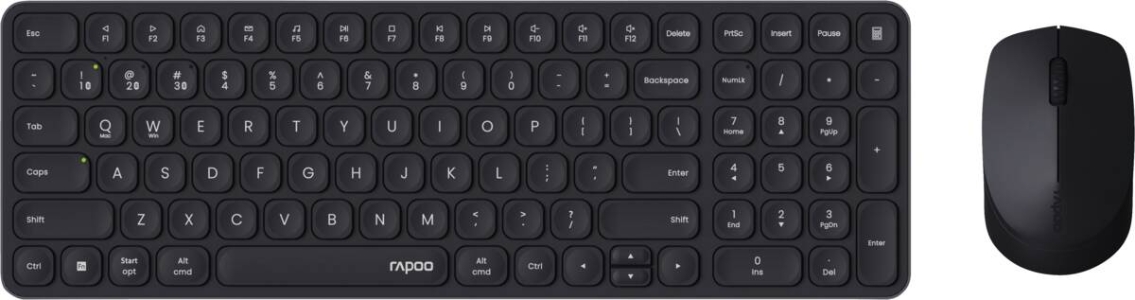 Rapoo 226112 Kabelloses ultraflaches Multi-Mode-Deskset "9310M", Schwarz