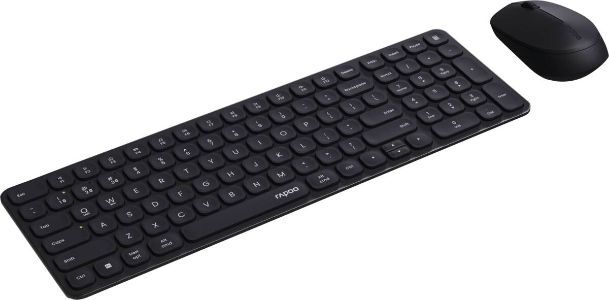 Rapoo 226112 Kabelloses ultraflaches Multi-Mode-Deskset "9310M", Schwarz