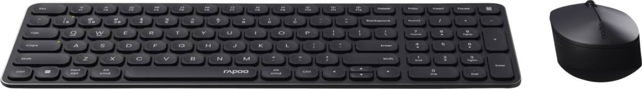 Rapoo 226112 Kabelloses ultraflaches Multi-Mode-Deskset "9310M", Schwarz