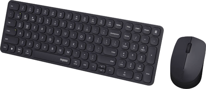 Rapoo 226112 Kabelloses ultraflaches Multi-Mode-Deskset "9310M", Schwarz