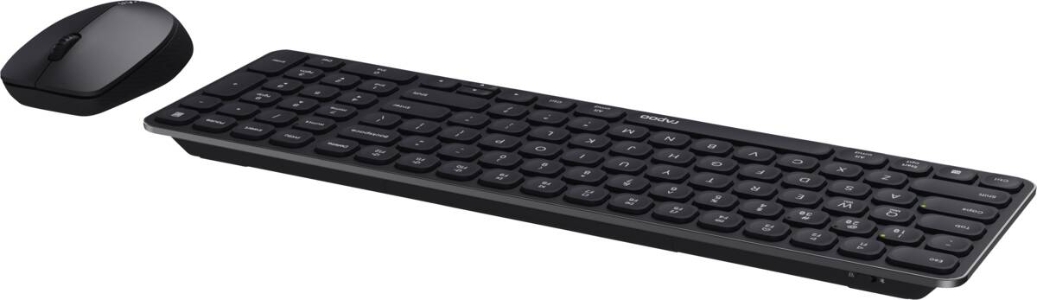 Rapoo 226112 Kabelloses ultraflaches Multi-Mode-Deskset "9310M", Schwarz