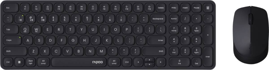 Rapoo 226112 Kabelloses ultraflaches Multi-Mode-Deskset "9310M", Schwarz