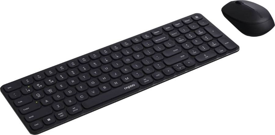 Rapoo 226112 Kabelloses ultraflaches Multi-Mode-Deskset "9310M", Schwarz
