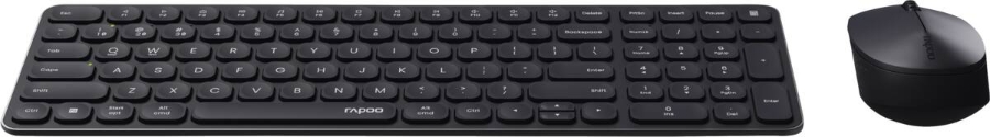 Rapoo 226112 Kabelloses ultraflaches Multi-Mode-Deskset "9310M", Schwarz