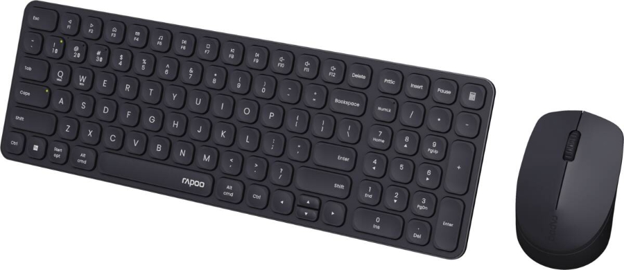 Rapoo 226112 Kabelloses ultraflaches Multi-Mode-Deskset "9310M", Schwarz