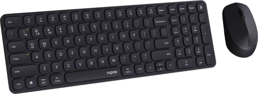 Rapoo 226112 Kabelloses ultraflaches Multi-Mode-Deskset "9310M", Schwarz