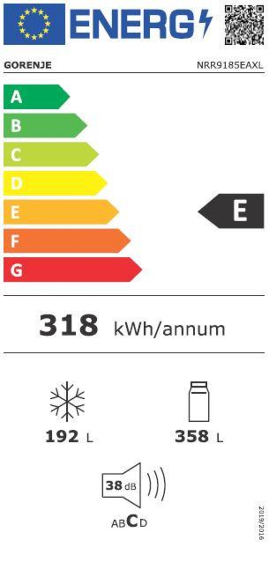 Gorenje NRR9185EAXL  Side-by-Side Nofrost 