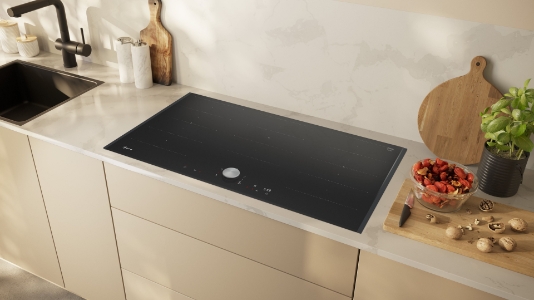 Neff T69TTX4L0 N90 Induktionskochfeld, 90 cm, Schwarz,autark Twist Pad®,Flex Induction,Home Connect,Smart Hood Automatic