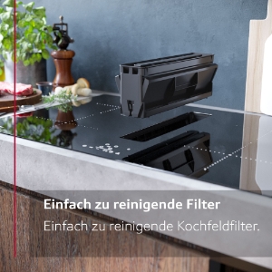 Neff V68TTX4L0 N90 Induktionskochfeld mit Dunstabzug  80 cm mit  Rahmen aufliegend