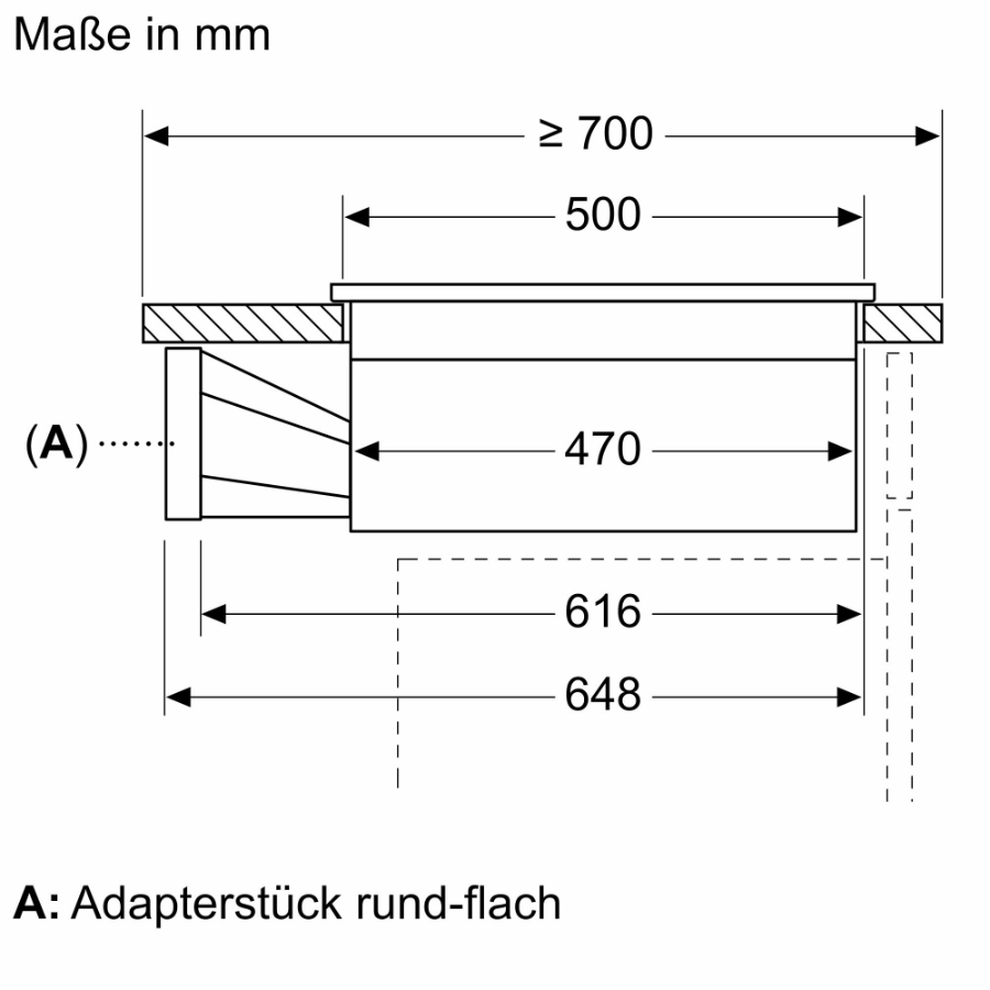 Neff V68TTX4L0 N90 Induktionskochfeld mit Dunstabzug  80 cm mit  Rahmen aufliegend