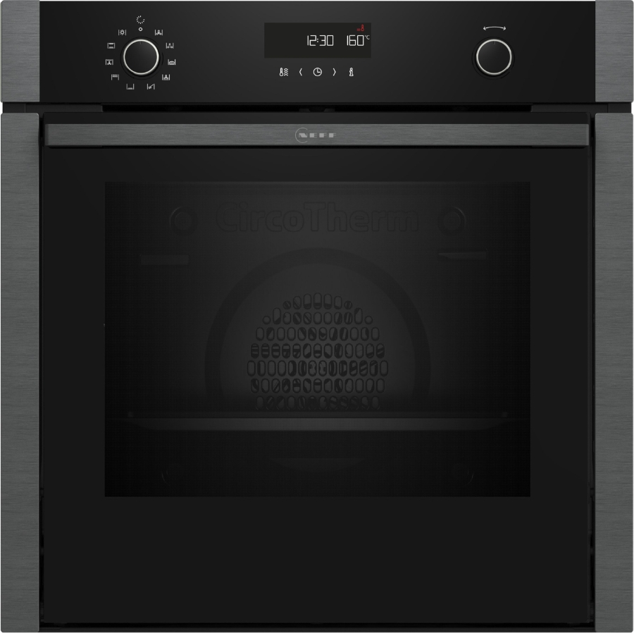 Neff B6ACH7AG3 N 50, Backofen, 60 x 60 cm, Graphite-Grey Pyrolyse und EasyClean,Hide® : die voll versenkbare Tür