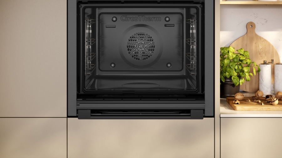 Neff B6ACH7AG3 N 50, Backofen, 60 x 60 cm, Graphite-Grey Pyrolyse und EasyClean,Hide® : die voll versenkbare Tür