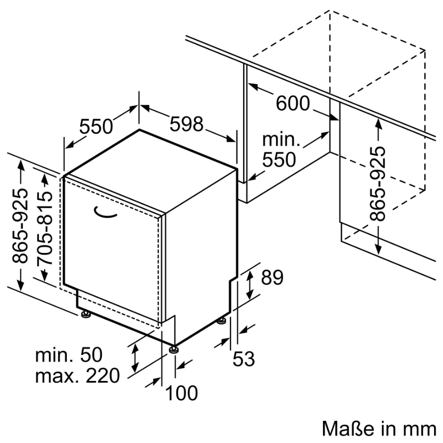 Neff S275EAX16E N50 Geschirrspüler Einbau vollintegriert 60 cm XXL, VarioScharnier(IKEA Küche) 