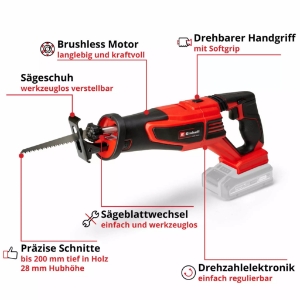 Einhell TP-AP 18/28 Li BL - Solo PROFESSIONAL Akku-Universalsäge  Lieferung ohne Akku und ohne Ladegerät (separat erhältlich) 