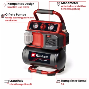 Einhell TE-AC 18/75 Li OF-Solo Akku-Kompressor 