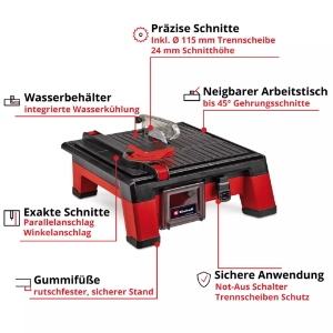 Einhell TE-TC 18/115 Li-Solo Akku-Fliesenschneidmaschine 