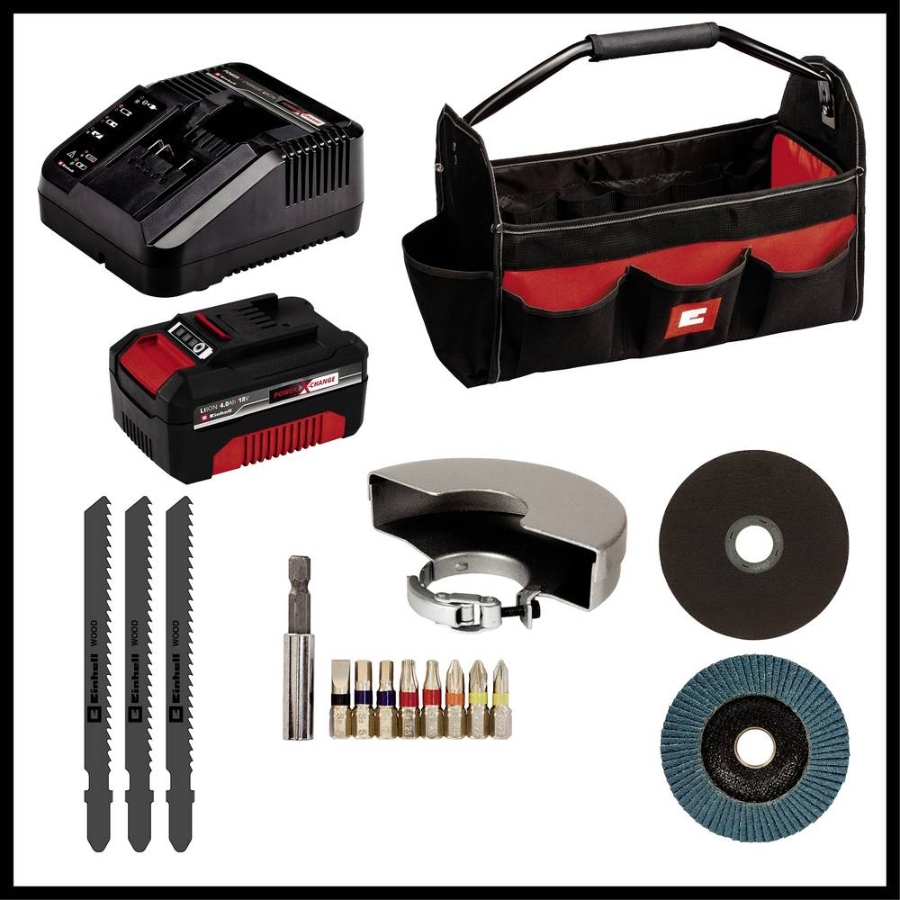 Einhell TE-TK 18/3 Li Kit (JS+CD+AG) Power X-Change Werkzeugset in Tasche