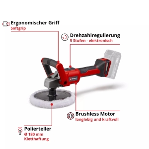 Einhell CE-CP 18/180 Li E-Solo Akku-Polier- / Schleifmaschine  