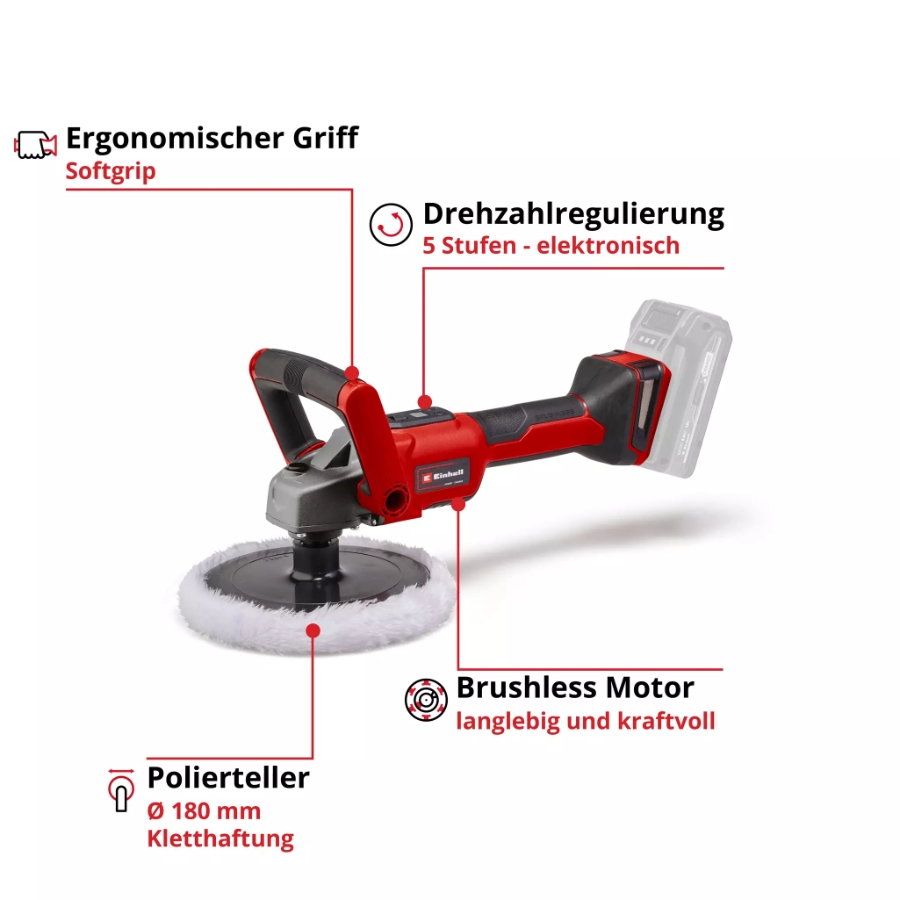 Einhell CE-CP 18/180 Li E-Solo Akku-Polier- / Schleifmaschine  
