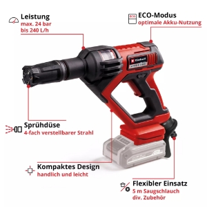 Einhell HYPRESSO 18/24-1 Akku-Druckreinigerpistole 