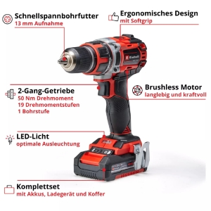 Einhell TP-CD 18/50 Li BL (2x2,0Ah) PROFESSIONAL Akku-Bohrschrauber  