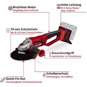 Einhell AXXIO 36/230 Q PROFESSIONAL Akku-Winkelschleifer  