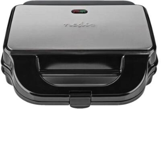 Nedis KAMG120FBK Multi-Grill |  Grill / Sandwich / Waffle | 900 W  28 x 15 cm | Automatischer Temperaturkontrolle | Edelstahl