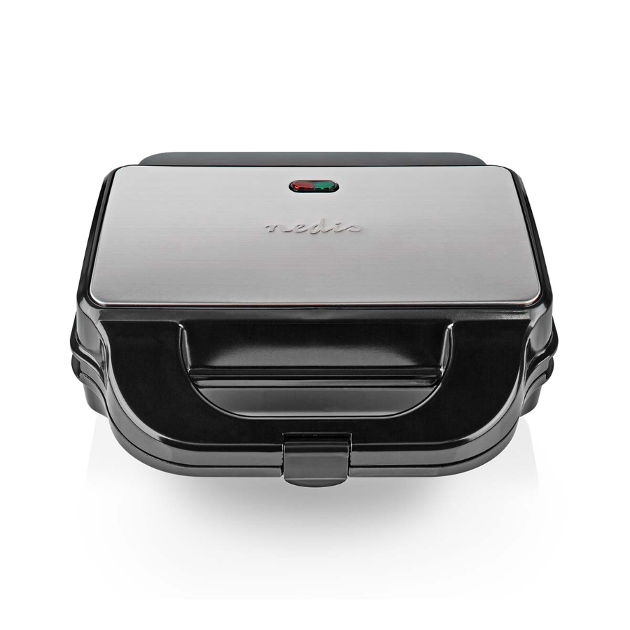 Nedis KAMG120FBK Multi-Grill |  Grill / Sandwich / Waffle | 900 W  28 x 15 cm | Automatischer Temperaturkontrolle | Edelstahl