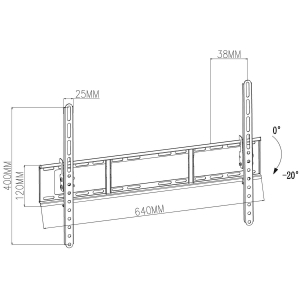 Nedis TVWM1151BK Neigbare TV-Wandhalterung |  37 - 70 " | max 35kg kippbar: 20 °| Minimaler Wandabstand: 38 mm| Stahl | Schwarz