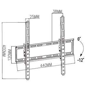 Nedis TVWM1131BK Neigbare TV-Wandhalterung 23 - 55 " | max 35kg kippbar: 12 °| Minimaler Wandabstand: 38 mm| Stahl | Schwarz