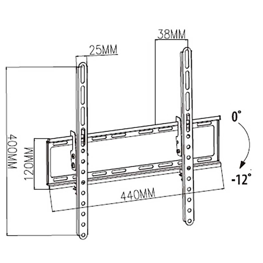 Nedis TVWM1131BK Neigbare TV-Wandhalterung 23 - 55 " | max 35kg kippbar: 12 °| Minimaler Wandabstand: 38 mm| Stahl | Schwarz
