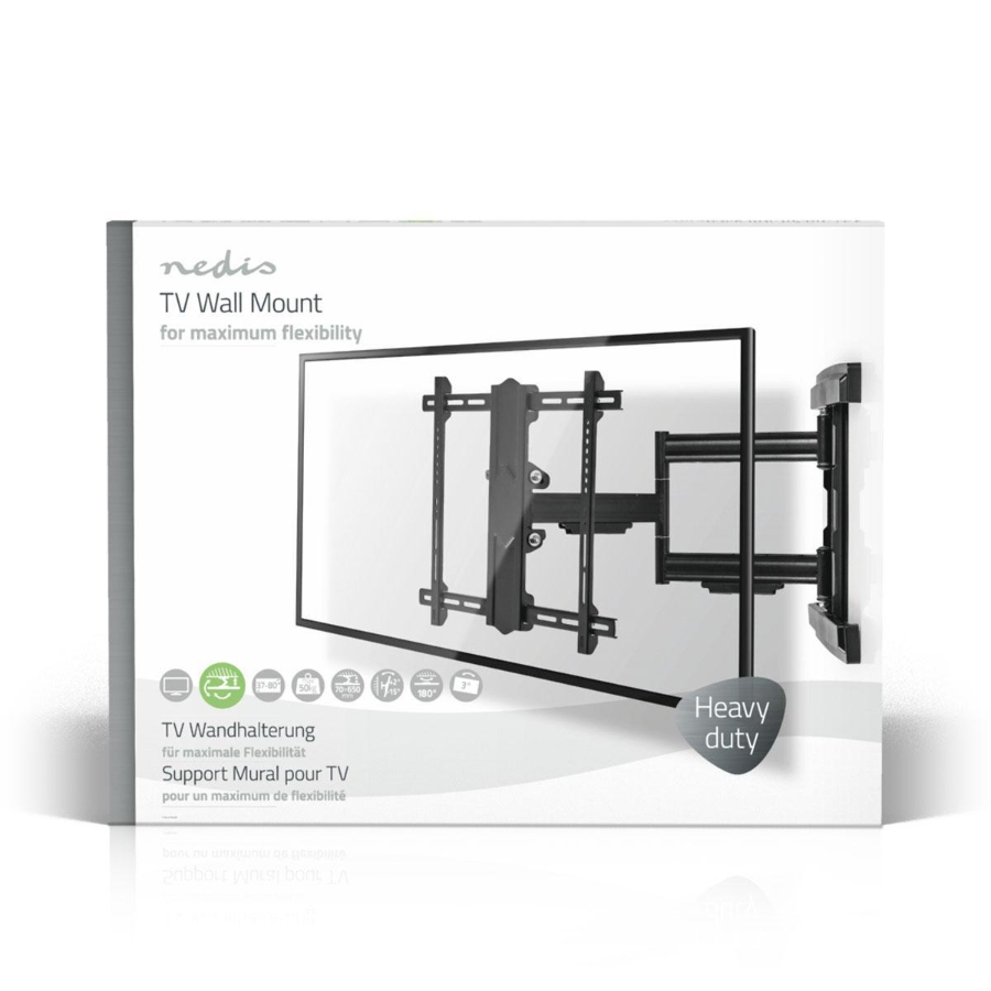 Nedis TVWM6550BK Vollbewegliche-TV-Wandhalterung 37 - 80 "  50 kg | kippbar | drehbar | Minimaler Wandabstand: 70 mm |
