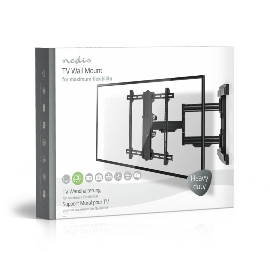 Nedis TVWM6550BK Vollbewegliche-TV-Wandhalterung 37 - 80 "  50 kg | kippbar | drehbar | Minimaler Wandabstand: 70 mm |